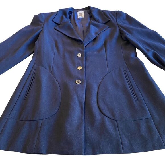 EUC Dark Blue Blazer by Canadian Designer Eldean - Picture 1 of 10